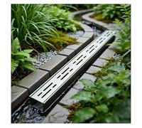 Genérico Drenaje de Zanja Duradero para Patio. Kit de Drenaje de Zanja de Acero Inoxidable de Alta Resistencia con Rejillas para entradas de vehículos, terrazas de Piscinas, Jardines y garajes (H3*W3