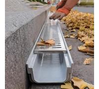 Genérico Drenaje de Zanja Duradero para Patio, Rejilla de Drenaje de Canal de Resina compuesta, diseño antiobstrucción para Drenaje de Agua de Lluvia y protección del Techo (Estilo 1, 39,4 x 5,9 x 2,