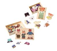 Genérico Dress Up Games Animal Design,Dress Up Dolls - Developmental Play Experience Educational Board Puzzles Match Outfits For Kids Classroom Preschool Pretend Play Travel Birthday Christmas