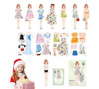 Genérico Dress Up Reusable Sticker - Puffy Stickers | Sparkly Winter Sticker Book, Or Children Include Princess Mermaid Fairy and Fashion Girl,Travel Airplane Activity Packs For Kids