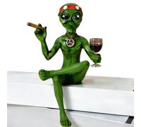 Genérico Drinking Figurines, Novelty Desktop Sculpture, 5.9 Inches Resin Ornament with Solid Build, Weather Resistant Painted, Quirky Figurine with Sci Fi Style Decor for Balcony and Yard