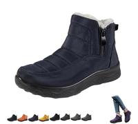 Genérico Dritnow Boots,Dritnow Shoes Women'S Warm Snow Boots,Winter Outdoor Comfortables Non-Slip Side Zipper Ankle Booties,Comfortable and Warmfur Lining (Blue,33 1/3)