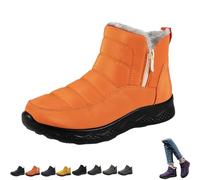 Genérico Dritnow Boots,Dritnow Shoes Women'S Warm Snow Boots,Winter Outdoor Comfortables Non-Slip Side Zipper Ankle Booties,Comfortable and Warmfur Lining (Orange,33 2/3)