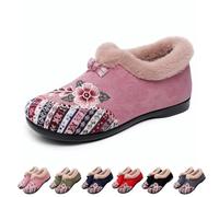 Genérico Dritnow Boots, Women’s Warm Floral Winter Ankle Boots, Cozy Fleece Lined Ankle Boots for Women, Lightweight Everyday Shoess (Pink,42)