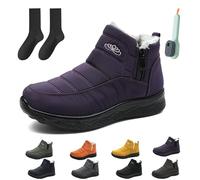 Genérico Dritnow Women’s Insulated Snow Boots Winter Outdoor Comfortable Non-Slip Side Zipper Ankle Booties Waterproof Warm Fur Lined (Purple,38)