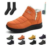 Genérico Dritnow Women’s Insulated Snow Boots Winter Outdoor Comfortable Non-Slip Side Zipper Ankle Booties Waterproof Warm Fur Lined (Orange,42)