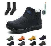 Genérico Dritnow Women’s Insulated Snow Boots Winter Outdoor Comfortable Non-Slip Side Zipper Ankle Booties Waterproof Warm Fur Lined (Blue,36)