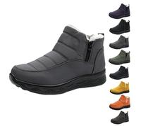 Genérico Dritnow Women's Insulated Snow Boots, Waterproof and non-slip Warm fur-lined walking shoes Plush thick cotton boots (gray,35)