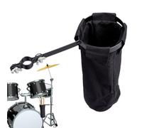 Genérico Drum Stick Bag, Percussion Stick Holder, Large Capacity Storage Pocket, Clamp-On Lockable Strap, Drumming Accessory for Adults, (1 Piece Black), Marching Hockey Use