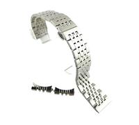 Genérico DSHDFJ Banda de reloj de acero inoxidable 12 mm 14 mm 17 mm 19 mm 18 mm 20 mm 21 mm 22mm Correa de pulsera Curved Fin del reloj Correa de la correa de doble bloqueo de bloqueo(Silver,16mm)