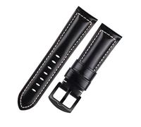 Genérico DSHDFJ Correa De Reloj Cuero Crazy Horse Vintage Hecha A Mano, Capa Superior Piel Vaca, Correas Ajustables 19mm-24mm Ancho For Relojes(L Black Black,19mm)