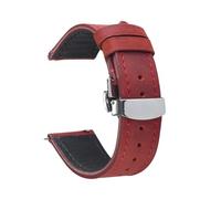 Genérico DSHDFJ Correa De Reloj De Cuero Genuino Retro, 18 Mm, 19 Mm, 20 Mm, 21 Mm, 22 Mm Y 24 Mm, Correa De Reloj Crazy Horse, Pulsera De Reloj For Mujer Y Hombre(Red,21mm)