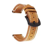 Genérico DSHDFJ Correa de Reloj de Piel de Becerro auténtica Retro de 18 mm, 20 mm, 22 mm y 24 mm, Compatible con Correas Deportivas GT2/GT3.(Yellow Brown,20mm)