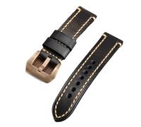 Genérico DSHDFJ Hebilla De Correa De Cuero Hecha A Mano Azul-marrón-Negro 20 22 24 26MM Compatible con PAM111 441 Hebilla De Bronce De Cuero Grueso(Brack B Clasp,20mm)