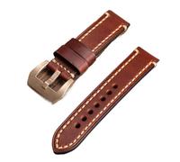 Genérico DSHDFJ Hebilla De Correa De Cuero Hecha A Mano Azul-marrón-Negro 20 22 24 26MM Compatible con PAM111 441 Hebilla De Bronce De Cuero Grueso(Yellow B Clasp,26mm)