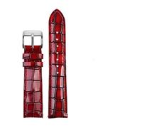 Genérico DSHDFJ Moda Cuero Genuino Hombres # 39; S Correa De Reloj Personalidad Clara Cocodrilo Textura Correa Pulsera Reloj De Pulsera Banda 18 Mm 20 Mm 22 Mm Azul(Red,20mm Gold Clasp)