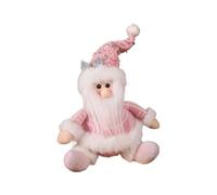 Genérico Du Père Noël Pour Noël - Mignon Accrochable Rose, Peluche Douce, Décoration Festive | Figurine NOL Pour Patio Jardin Étagère Table Chevet Rebord Fenêtre