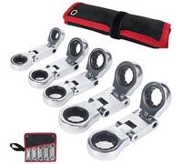 Genérico Dual-Drive Nano Flex-Head Pocket Ratchet, 180° Flex Dual-Drive Nano Ratchet, Retractable Ratchets Wrenches Set, Ratchet Spanner Crooked for Narrow Spaces