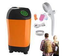 Generico Ducha de camping | Ducha de exterior impermeable y compacta | Pantalla de temperatura con cesta eléctrica para senderismo, mochila e higiene animal