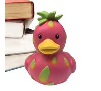 Genérico Duck Figurine, Desk Ornament, Resin Animal Decor, Green, Red, Cute Fruit Themed Sculpture, Compact Size Display, Fun Accent for Shelf Bathroom Bedroom Car Dashboard Entryway