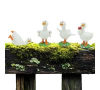 Genérico Duck Figurines - 4PCS Resin | Animal Statue Set | Mini Duck Lawn Yard Decor | Small Landscape Ornament for Flower Pot Pond Patio Fish Tank Home Garden Decoration