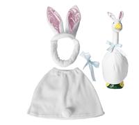 Genérico Duck Porch Costume - 23 Inch Easter Outdoor Decor Set, Seasonal Geese Attire with Bunny Ear Bow Detail, Garden Statue Cover | Patio Yard Camping Park Holiday Celebration Display