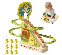 Genérico Duck Roller Coaster, Electric Climbing Toy, 10.75x8.5in Led Music Stairs, Includes 9 Ducks, Flashing Lights & Sound for Kids Boys Girls Interactive Fun Playtime