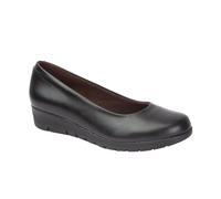 Genérico Duendy 10557 Zapato de Piel, Ancho Especial, Plantilla mullida, Suela de Goma Antideslizante, cuña de 3 cm (Negro, Sistema Tallas Calzado EU, Adulto, Mujer, Números, Ancho, 42)