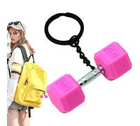 Genérico Dumbbell Keychain Charm, Portable Gym Accessory, 1.97x0.87in Fitness Bag Decoration, Stylish Workout Pendant, Authentic Metal Design for Gym Bags & Purses