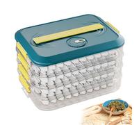 Genérico Dumpling Container - PP 32.5x23x14cm | 4-Layer Food Storage Box With Lid And Date Timer | Refrigerator Organizer For Kitchen Fridge Freezer Use Food Fresh And Organized.