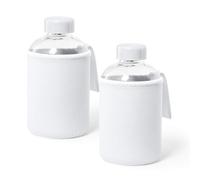 Genérico Duo de Bidones de Cristal 600ml varias combinaciones de colores, 2 Botellas de cristal, 2 Bidones de Vidrio, no se pierde el sabor del contenido (Blanco y Blanco