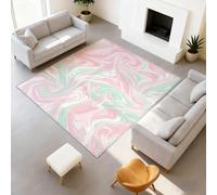 Genérico Durable - Alfombra abstracta Fluid Art Suave Tapiss Tourbillon no pierde sus pelos rosa claro verde menta efecto mármol alfombra 50 x 80 cm pasillo entrada