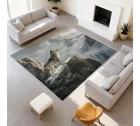 Genérico Durable Alfombra Fotografía de Animales Dulces Tapiss Paisaje No Pierde Sus Pelos Lobo Picos de Montaña Alfombra 60 x 90 cm Pasillo Entrada