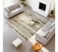 Genérico Durable Alfombra Minimalista Animal Suave Tapiss Silhouette Botánica no pierde sus pelos ciervo bosque de abedules beige alfombra 60 x 90 cm pasillo entrada