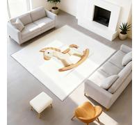 Genérico Durable Alfombra Minimalista Juguete Suave Tapiss Abstracto No Pierde Sus Pelos Caballo Mecedora de Madera Beige Alfombra 50 x 80 cm Pasillo Entrada