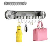 Genérico Durable Wall Mounted Inline Vacuum Hooks, Large Curved Hooks, No-Drill Hook Strong Adhesive Knife Holder, for Kitchen Knife Rack Heavy Duty, Removable and Reusable (Clear Gray)