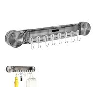 Genérico Durable Wall Mounted Inline Vacuum Hooks, No-Drill Wall Mounted Spatula and Spoon Holder, Kitchen Load-Bearing Multi-Functional Spatula Holder Hook (Black,1pcs)