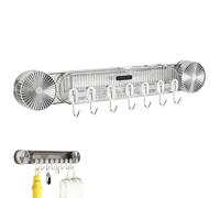 Genérico Durable Wall Mounted Inline Vacuum Hooks, No-Drill Wall Mounted Spatula and Spoon Holder, Kitchen Load-Bearing Multi-Functional Spatula Holder Hook (Silver,1pcs)