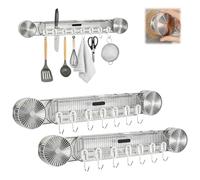 Genérico Durable Wall Mounted Inline Vacuum Hooks,No Hole Punching Waterproof Strong Adhesion Coat Rack,Multi-Functional Large Curved Load-Bearing Hooks,Removable and Reusable Wall Mount (2White)