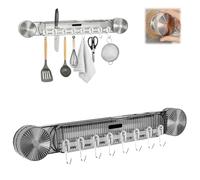 Genérico Durable Wall Mounted Inline Vacuum Hooks,No Hole Punching Waterproof Strong Adhesion Coat Rack,Multi-Functional Large Curved Load-Bearing Hooks,Removable and Reusable Wall Mount (Black)