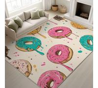 Genérico Duradera Alfombra Dibujos Animados Gourmandise Suave Tapiss Suave no pierde sus pelos Donut Alfombra 60 x 90 cm Pasillo Entrada