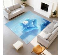 Genérico Duradera Alfombra enojada Animada Suave Tapiss Animal No Pierde Sus Cerdas Osos Helado Estrellado Azul Alfombra 60 x 90 cm Pasillo Entrada