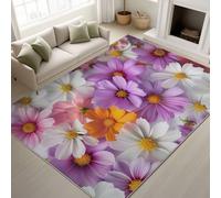 Genérico duradero alfombra botánica moderna suave alfombra floral fresca no pierde sus pelos flores Margarita Cosmos alfombra 60 x 90 cm pasillo entrada
