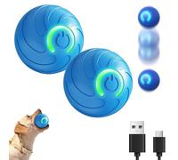 Genérico Duraspin Dog Ball 2Pcs, 2025 New Duraspin Dog Ball for Large Dogs, USB Rechargeable Durable Motion Activated Automatic Rolling Balls Toys, for All Dogs, Elastic and Bite Resistant (Blue*B*2)