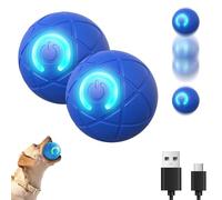 Genérico Duraspin Dog Ball 2Pcs, 2025 New Duraspin Dog Ball for Large Dogs, USB Rechargeable Durable Motion Activated Automatic Rolling Balls Toys, for All Dogs, Elastic and Bite Resistant (Blue*A*2)