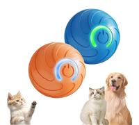 Genérico Duraspin Dog Ball, Alizure Dog Ball, Dura Spin Balls for Large Dogs, Smart Jumping Balls Dogs Toy,Interactive Automatic Rolling with Lights,Dogballs That Moves On Its Own (Blue+Orange)
