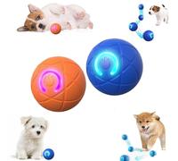 Genérico Duraspin Dog Ball, Dura Spin Ball for Large Dogs, Smart Jumping Balls Dog Toy, Dogballs That Moves On Its Own, with Automatic Obstacle Avoidance LED Lights for Aggressive Chewers (2pcs)