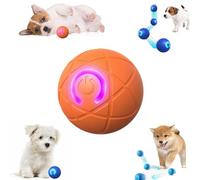 Genérico Duraspin Dog Ball, Dura Spin Ball for Large Dogs, Smart Jumping Balls Dog Toy, Dogballs That Moves On Its Own, with Automatic Obstacle Avoidance LED Lights for Aggressive Chewers (Orange)