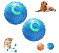 Genérico Duraspin Dog Ball, Dura Spin Ball for Large Dogs, Smart Jumping Balls for Dogs, Interactive Automatic Rolling with Lights, Which Moves on Its Own (Blue*2)