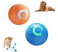 Genérico Duraspin Dog Ball, Dura Spin Ball for Large Dogs, Smart Jumping Balls for Dogs, Interactive Automatic Rolling with Lights, Which Moves on Its Own (Orange+Blue)